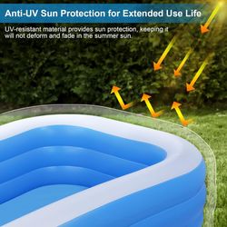 Sun Club Piscina Familiar hinchable rectangular 305 cm x 183 cm x 56 cm