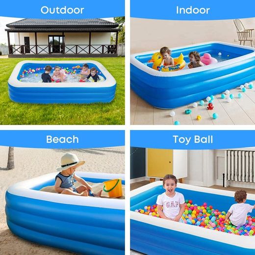 Sun Club Piscina Familiar hinchable rectangular 305 cm x 183 cm x 56 cm