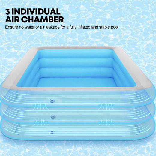 Sun Club Piscina Familiar hinchable rectangular 305 cm x 183 cm x 56 cm