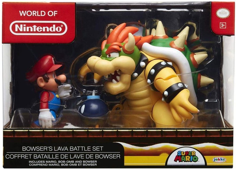 JAKKS PACIFIC Coffret Figurines Mario et Bowser - La Bataille de Lave pas  cher 