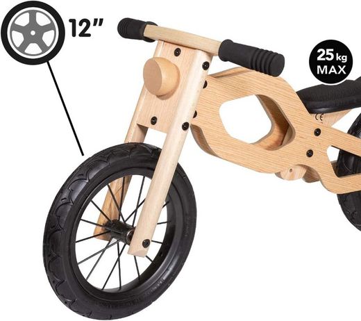 Woomax Bicicleta de Madera sin pedales 12"