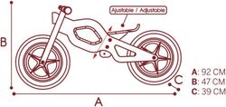 Woomax Bicicleta de Madera sin pedales 12"