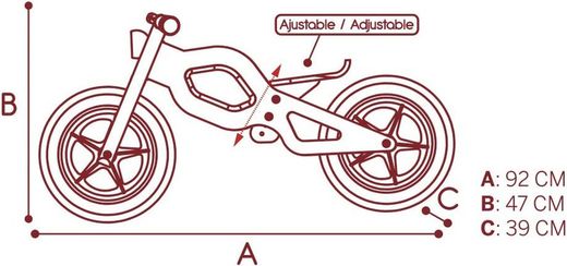 Woomax Bicicleta de Madera sin pedales 12"