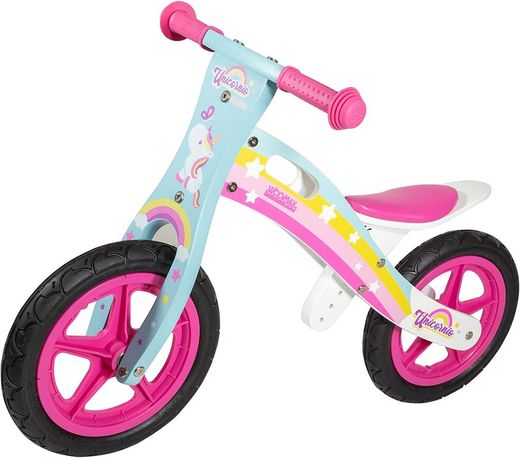 Woomax Bicicleta de Madera sin pedales Unicornio 12"