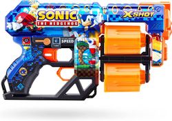 Zuru X-SHOT Skins-Pistola Dread Sonic The Hedgehog con 12 dardos