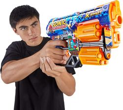 Zuru X-SHOT Skins-Pistola Dread Sonic The Hedgehog con 12 dardos