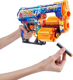 Zuru X-SHOT Skins-Pistola Dread Sonic The Hedgehog con 12 dardos